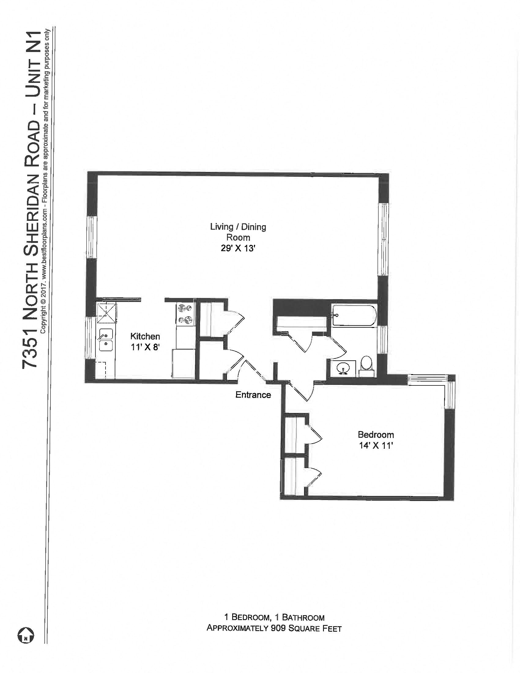 One Bedroom One Bathroom