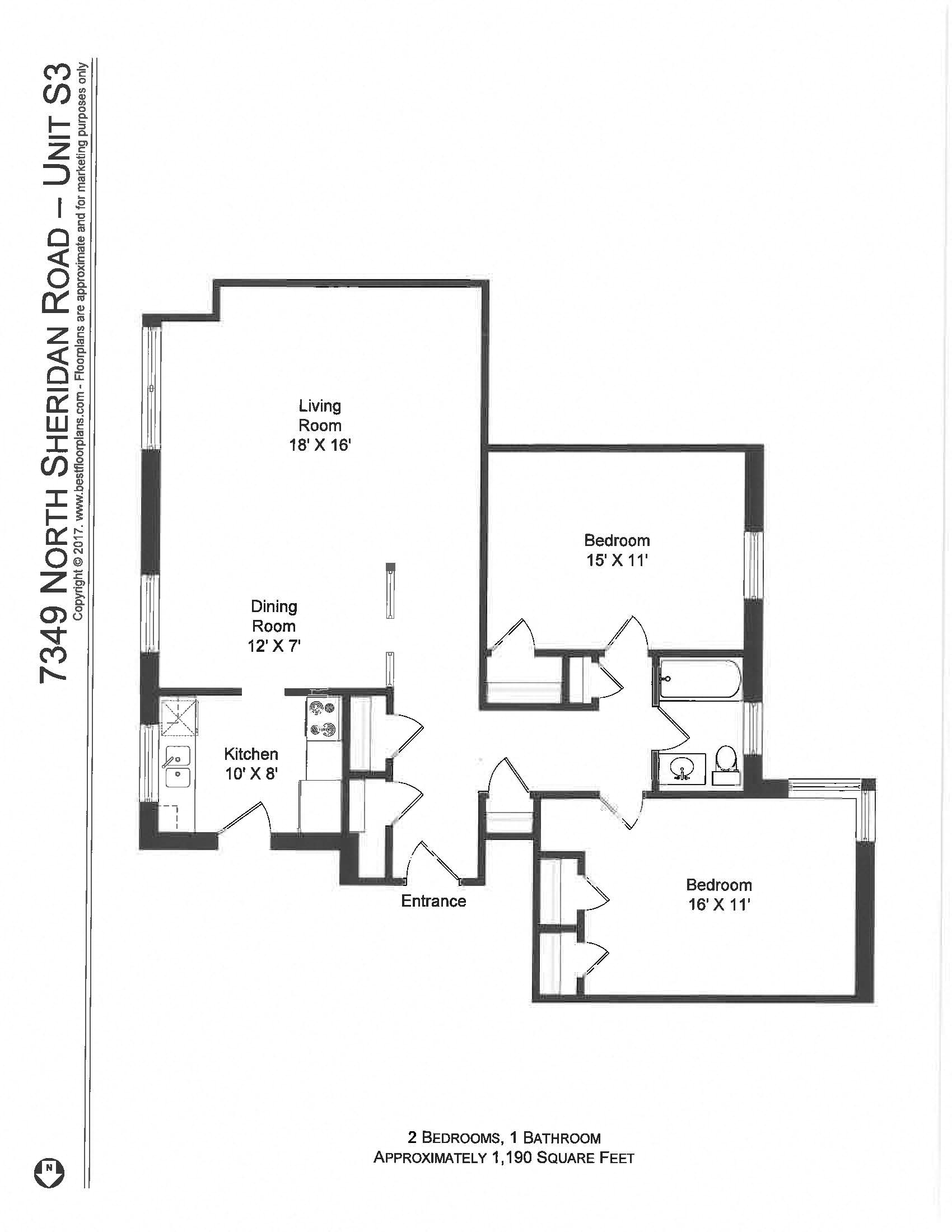 Two Bedroom One Bathroom