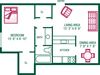1 Bedroom / 1 Bath - Plan D