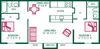 2 Bedroom / 2 Bath (with Fireplace) - Plan A