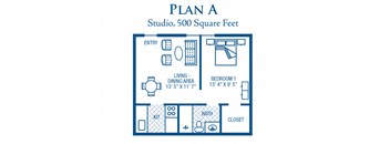 1 Bedroom / 1 Bath (Small)