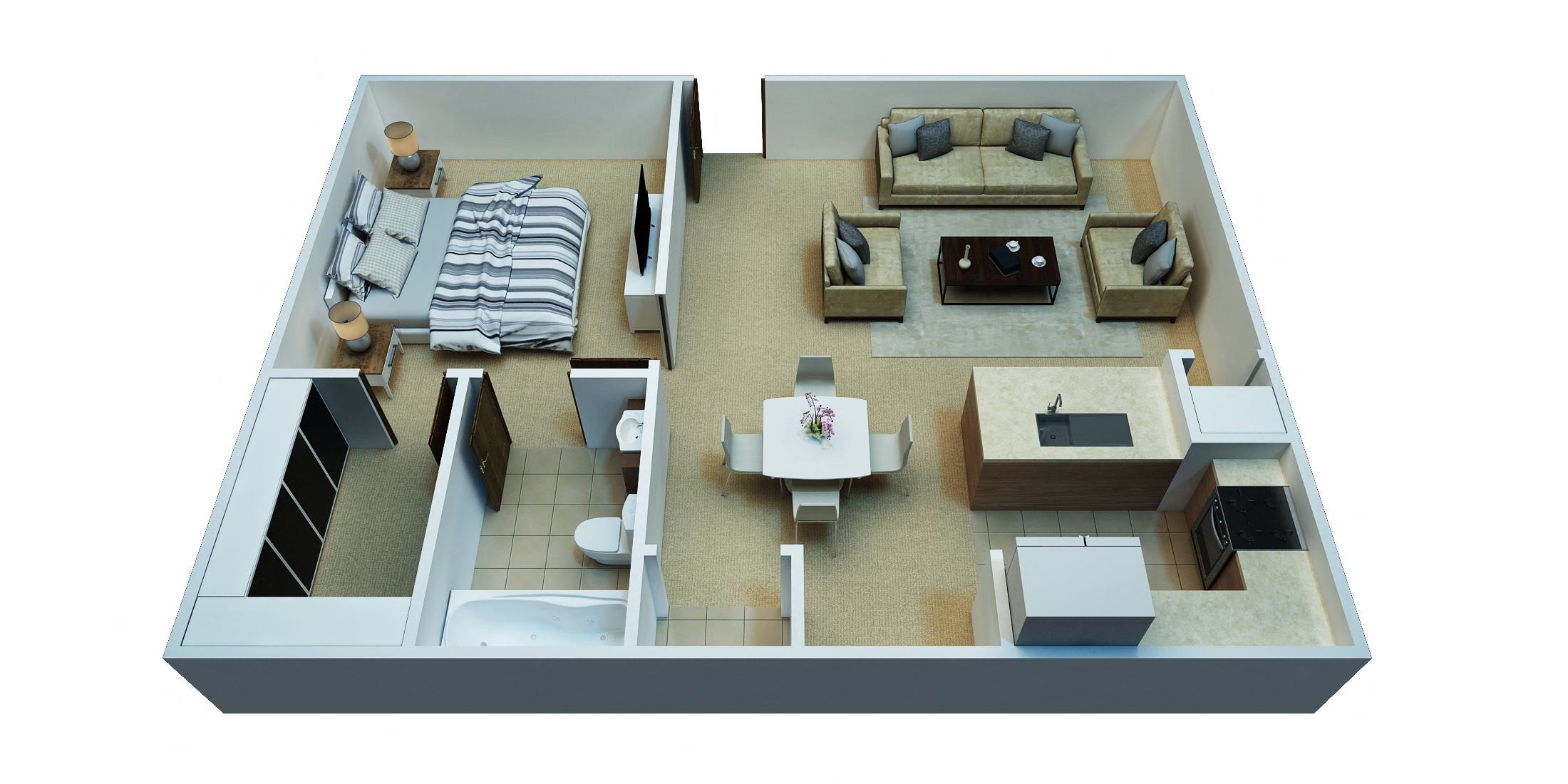 Aurora, 1 Bedroom Apartment - 660 Sq. Feet