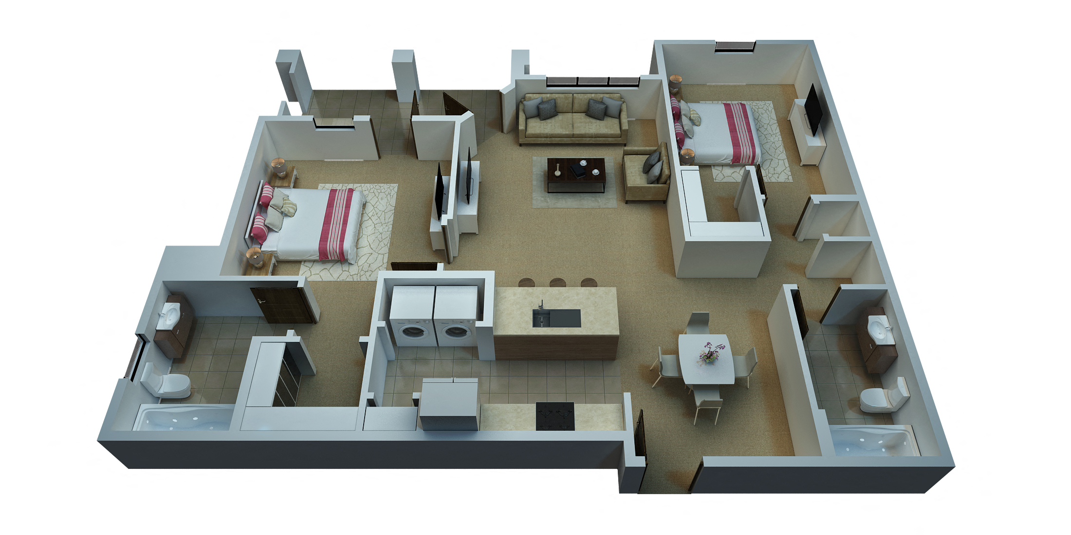 Ridgepointe - St. Croix Floorplan  - 2 Bedroom/2 Bath - 1,120 Sq. Ft.
