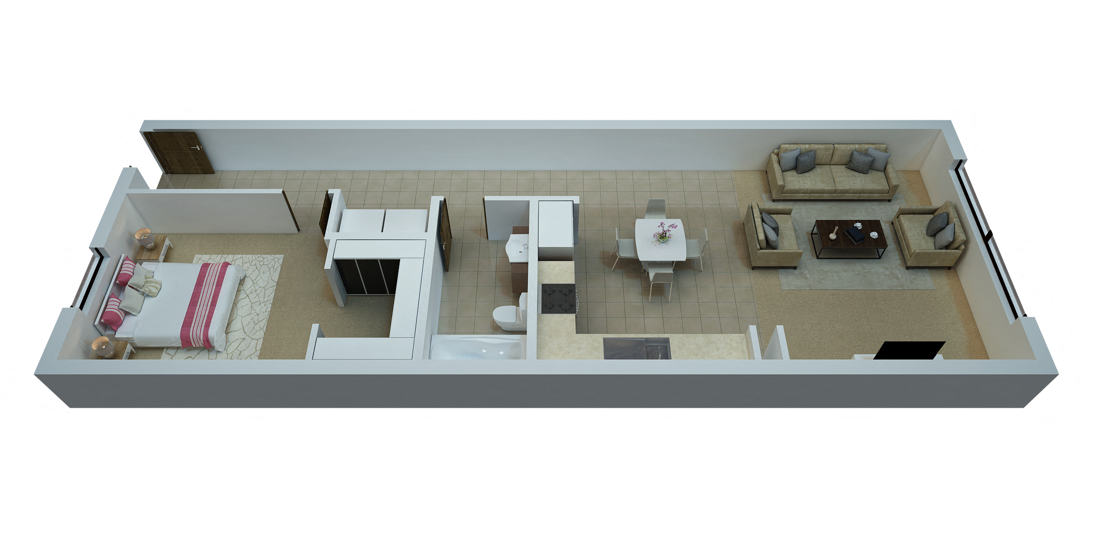 The Lofts - Sereno Floorplad, 1 Bedroom/1 Bath - 864 Sq. Ft.