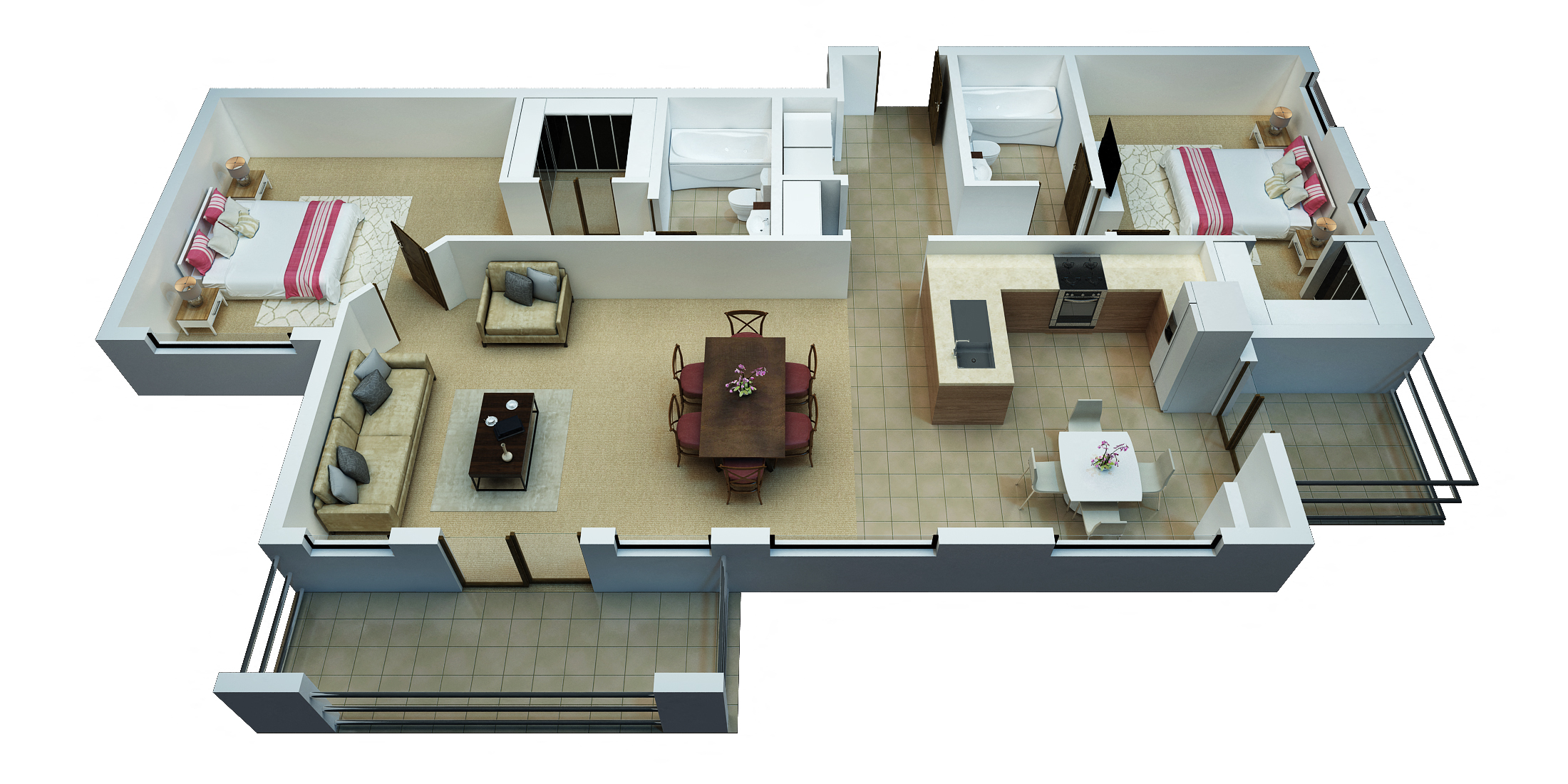 The Lofts - Classico Floorplans  - 2 Bedroom/2 Bath - 1,368 Sq. Ft.