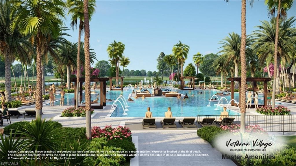 a rendering of the pool at the resort
