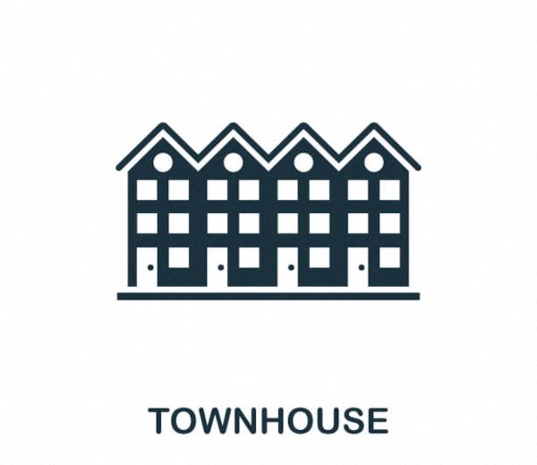 icon of a town house with a roof icon vector isolated on white