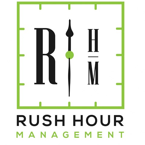 the logo rush hour management with a knife