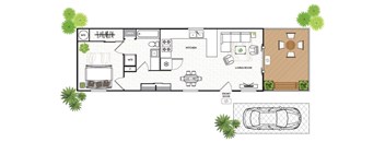 1 Bedroom, 1 Bathroom