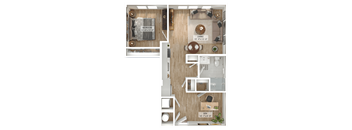 1 Bed/1 Bath Den-A1D