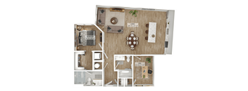1 Bed/2 Bath Den-A2D