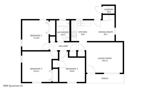 1809 Sycamore 3 Beds Apartment for Rent