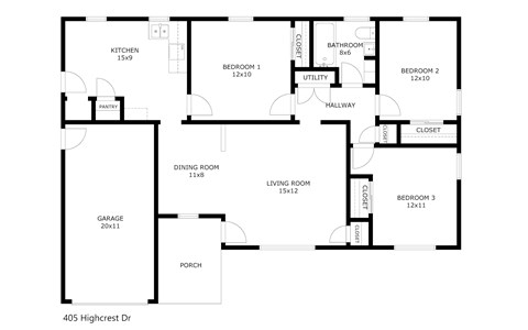 405 Highcrest Dr 3 Beds Apartment for Rent