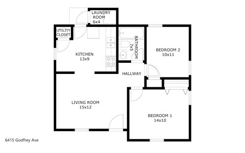 6415 Godfrey Ave 2 Beds Apartment for Rent