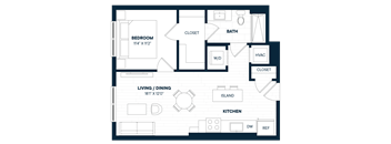 1 Bed 1 Bath-A1-C