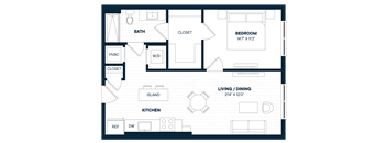 1 Bed 1 Bath-A11-C