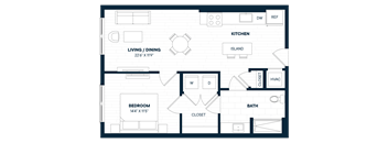 1 Bed 1 Bath-A13a