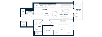 1 Bed 1 Bath-A14