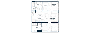 2 Bed 2 Bath-B1