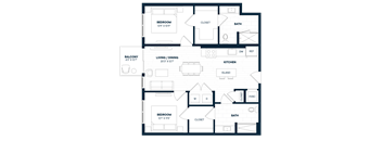 2 Bed 2 Bath-B2a-C
