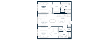 2 Bed 2 Bath-B3-C