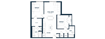 2 Bed 2 Bath-B4a