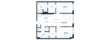 2 Bed 2 Bath-B5a