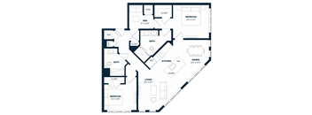 2 Bed 2 Bath Den-B1D