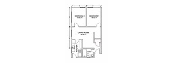 2 Bedrooms, 1 Bathroom