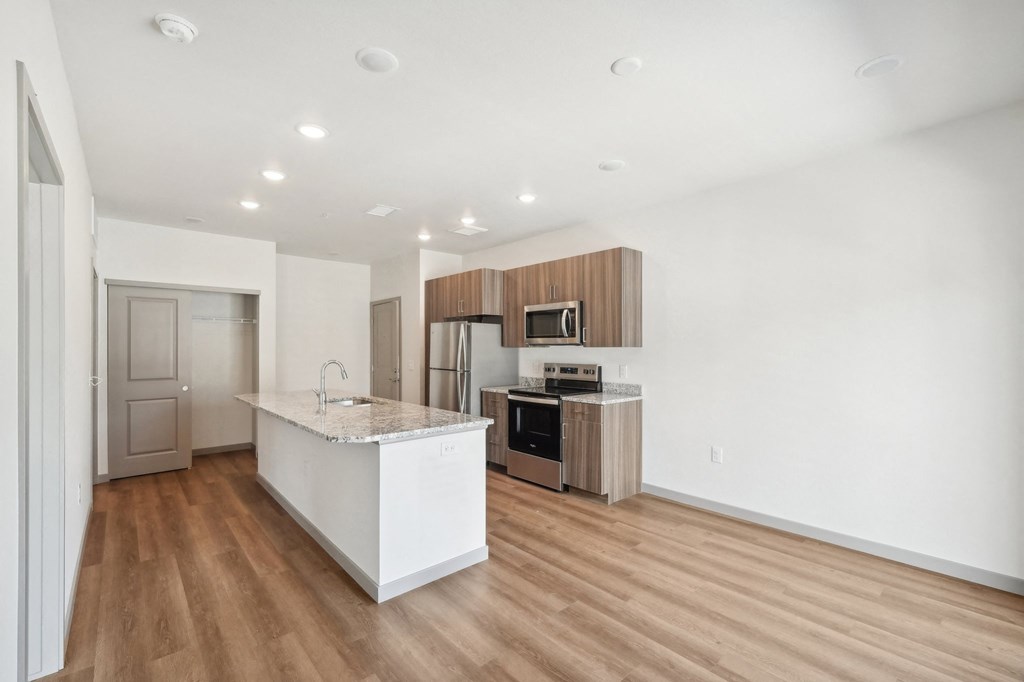 the preserve at ballantyne commons apartment living room and kitchen