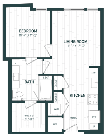 1 Bed/1 Bath-A10S-P