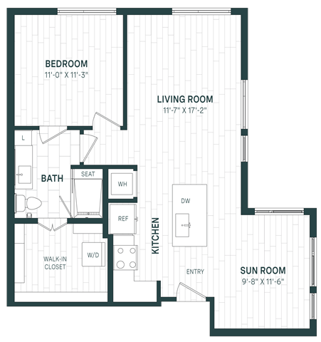 1 Bed/1 Bath-A12
