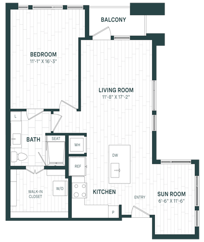 1 Bed/1 Bath-A12a