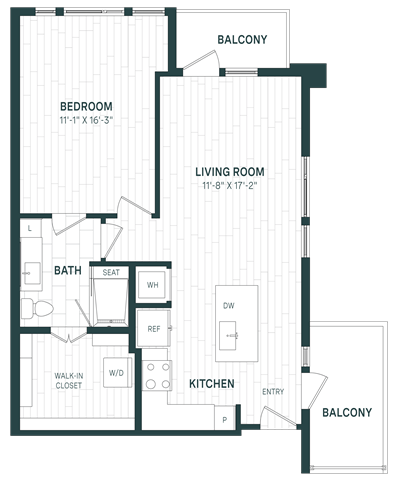 1 Bed/1 Bath-A12b