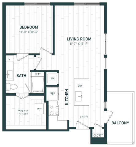 1 Bed/1 Bath-A12c