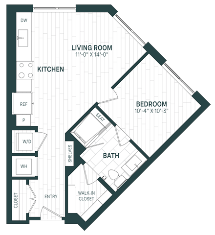 1 Bed/1 Bath-A16-P