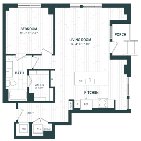 1 Bed/1 Bath-A18-P
