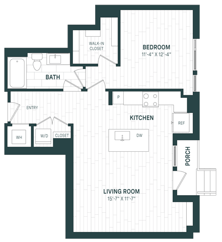 1 Bed/1 Bath-A19-P