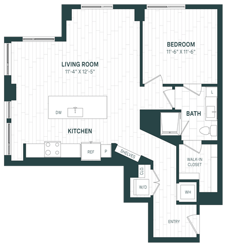 1 Bed/1 Bath-A21-P