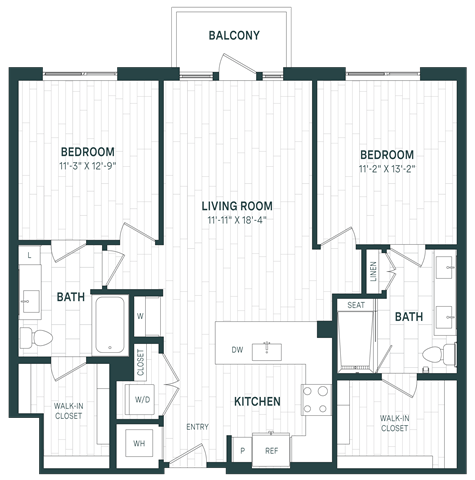 2 Bed/2 Bath-C01-P II