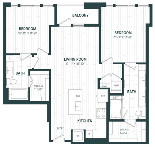 2 Bed/2 Bath-C01a