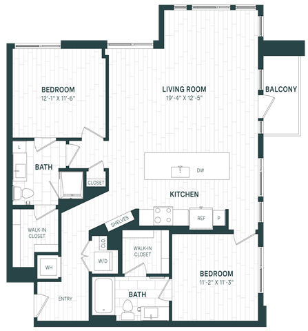2 Bed/2 Bath-C03-P I