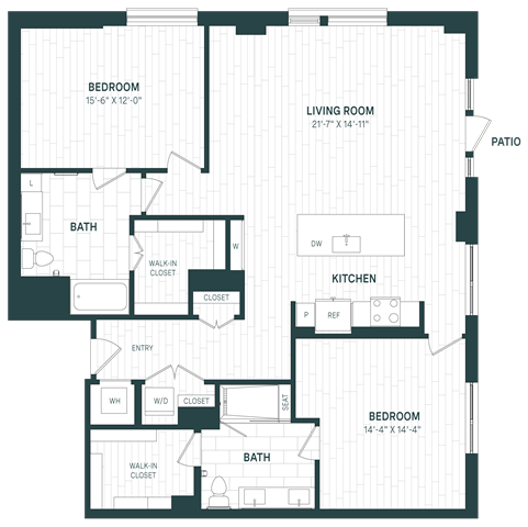2 Bed/2 Bath-C05a-P