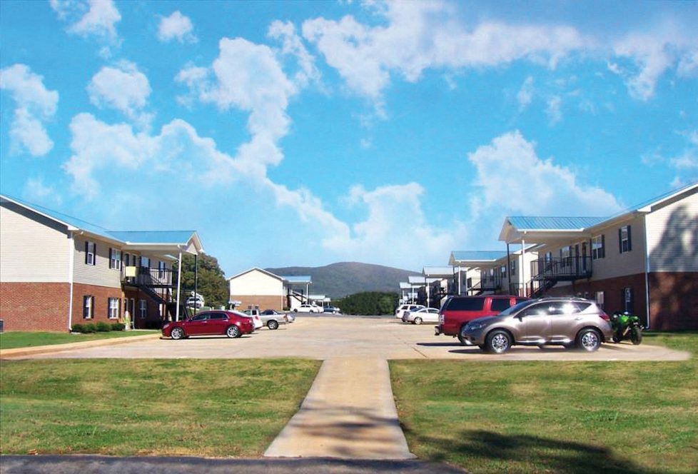 parking lot with blue sky