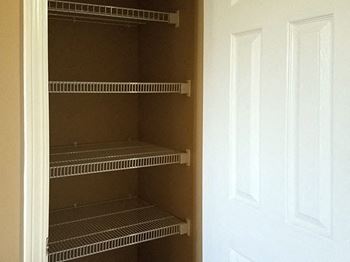 kitchen pantry with built in wire shelving
