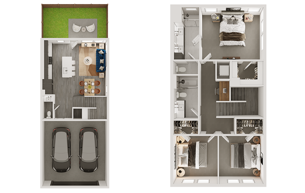 3 bedroom 2 and a half bath home for rent with attached garage