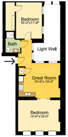 2 Bedrooms – 1 Bathroom