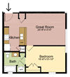 1 Bedroom – 1 Bathroom