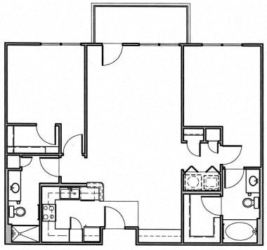 2 Bedroom/2 Bath 2 Bedroom Floor Plan 6
