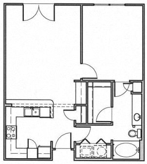 Medium 1 Bedroom Medium 1 Bedroom Floor Plan 3